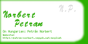 norbert petran business card