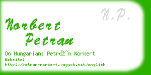 norbert petran business card